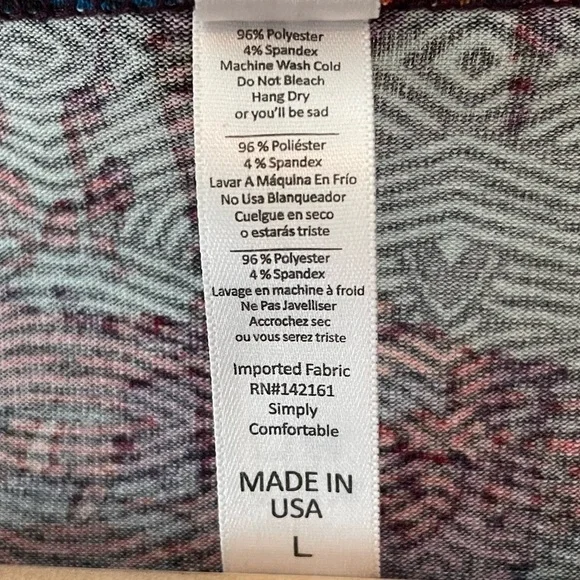 LuLaRoe Perfect T Multicolor Short Sleeve Scoop Neck Top Size L - Picture 4 of 13